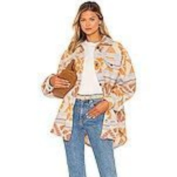 Free People Jacquard Sedona Combo Print Ruby Shacket in SZ L - Picture 7 of 16